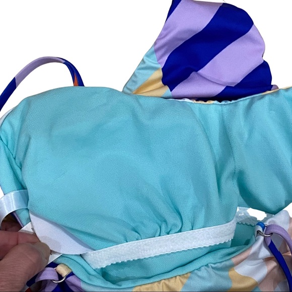 The Bikini Lab Diagonal Striped Color Block Swimsuit - Picture 3 of 6